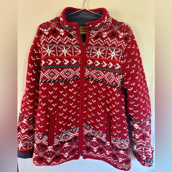 Laundromat Wool Sweater Lined Full Zip Jacket Womens L Hand Made - Picture 1 of 5